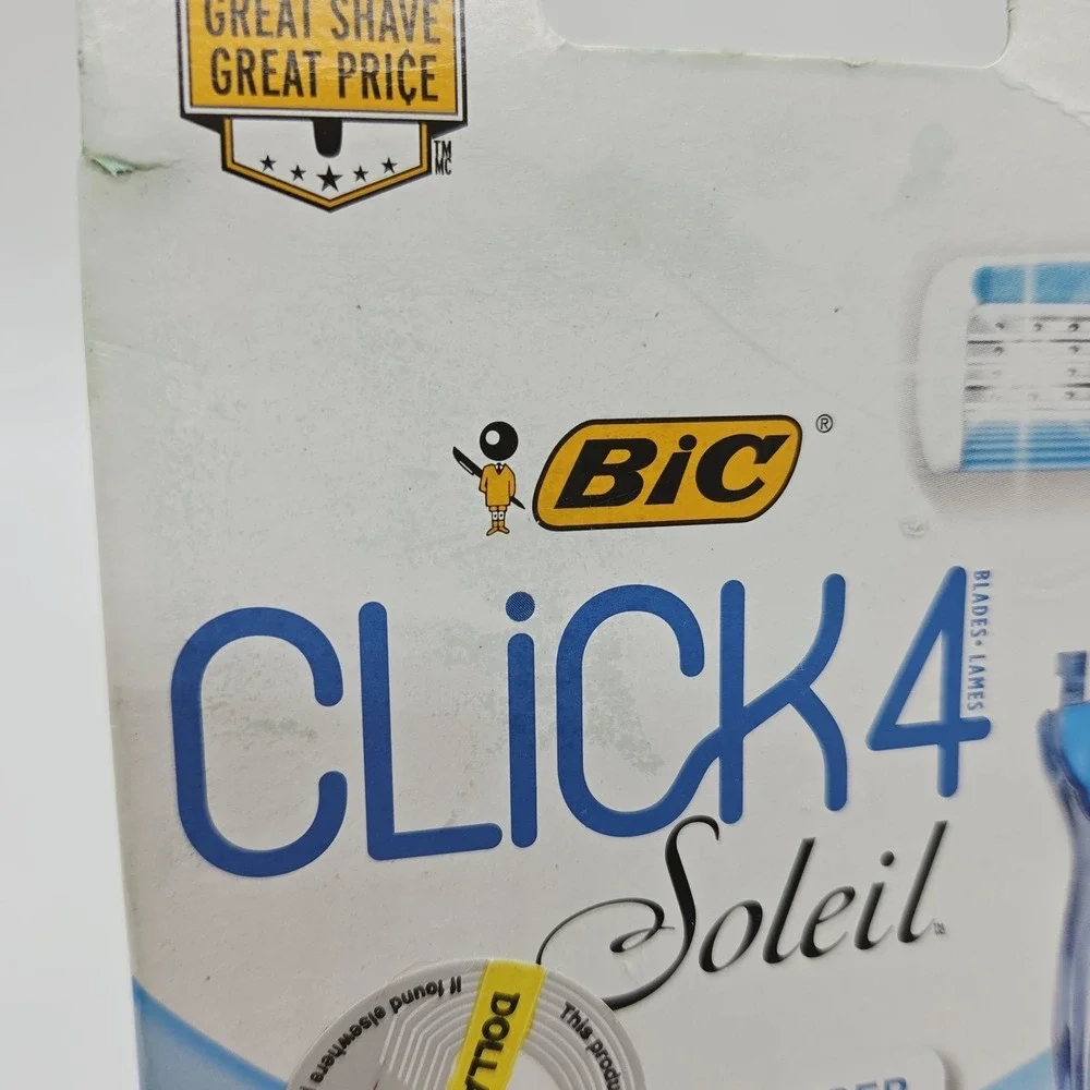 BIC Click4 Soleil Women's Razor + 4 Flexible Blade Cartridges – Smooth Shave